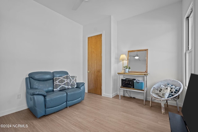 living area featuring wood-type flooring