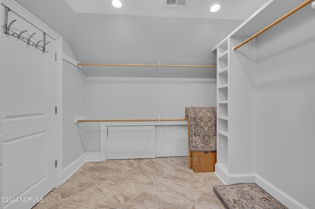 spacious closet with visible vents