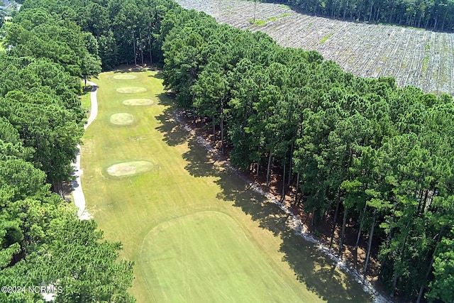 drone / aerial view with golf course view