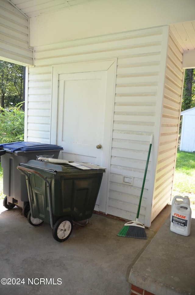 view of garage