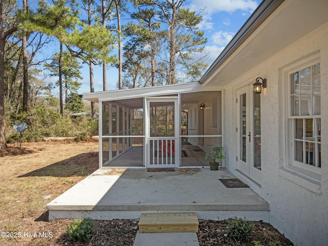 exterior space with a sunroom