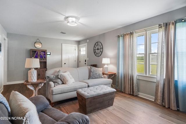 living room featuring hardwood / wood-style floors