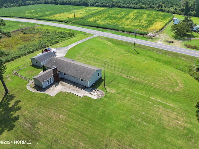 aerial view with a rural view