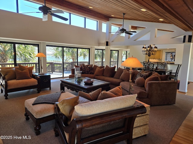 7422 Sea Lilly Ln, Wilmington, NC 28409 - living area featuring ceiling fan and a wealth of natural light