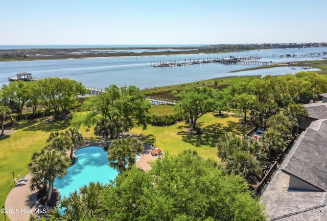 7422 Sea Lilly Ln, Wilmington, NC 28409 - drone / aerial view featuring a water view