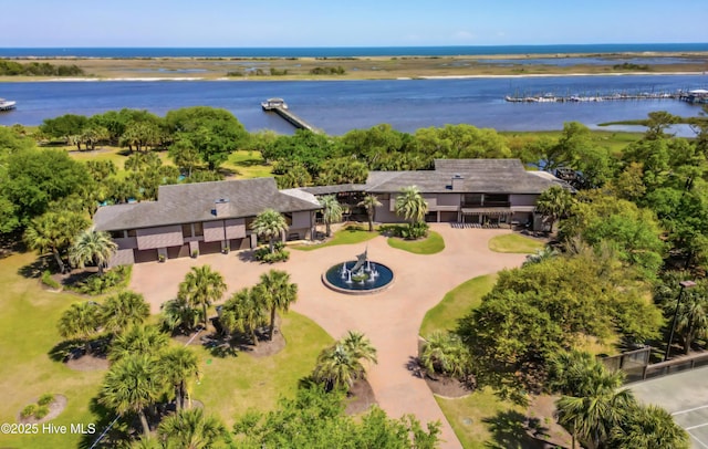 7422 Sea Lilly Ln, Wilmington, NC 28409 - birds eye view of property with a water view