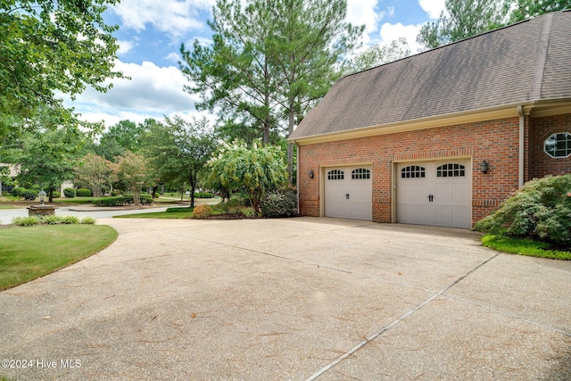 view of garage