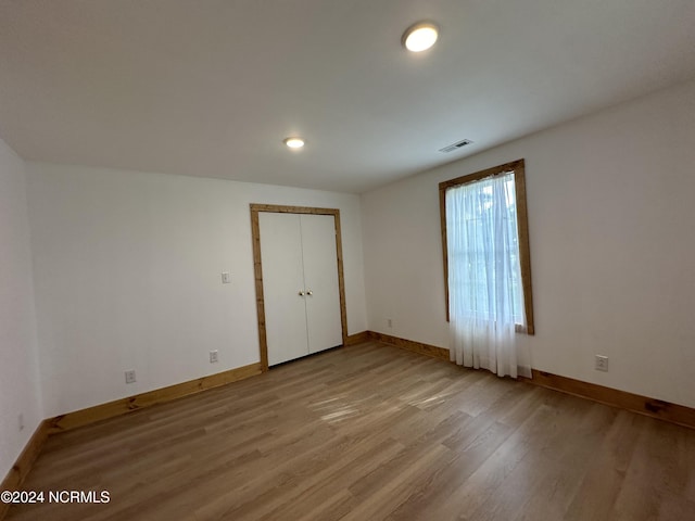 empty room featuring light wood-type flooring