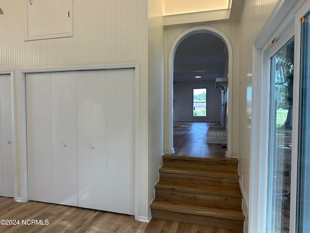 interior space with hardwood / wood-style flooring