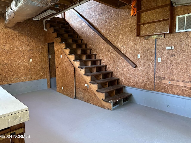 interior space featuring concrete floors