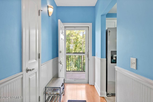 entryway with light wood-type flooring