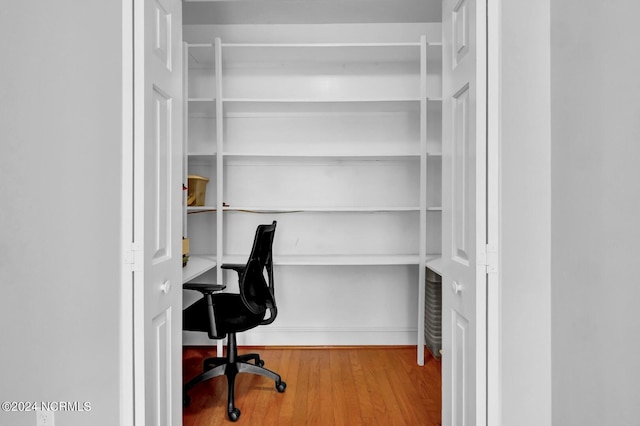 office space featuring light wood-type flooring