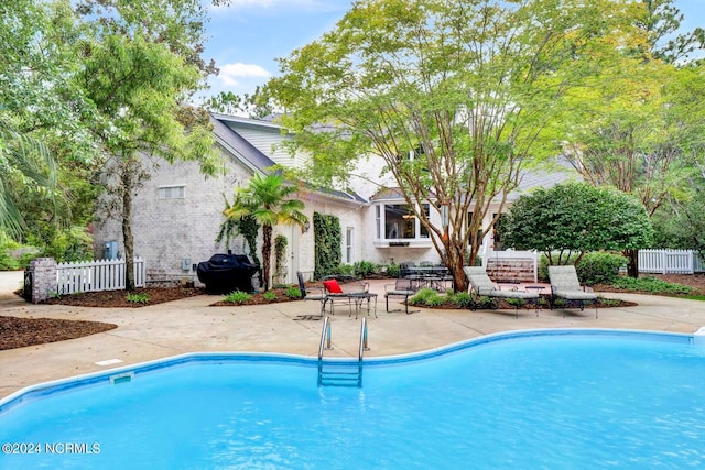 view of pool with a patio