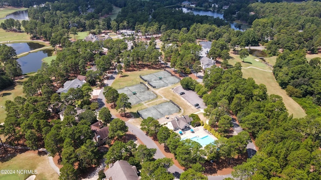 119 Saint Mellions Dr, Pinehurst, NC 28374 - birds eye view of property featuring a water view