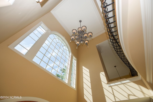 room details with a chandelier