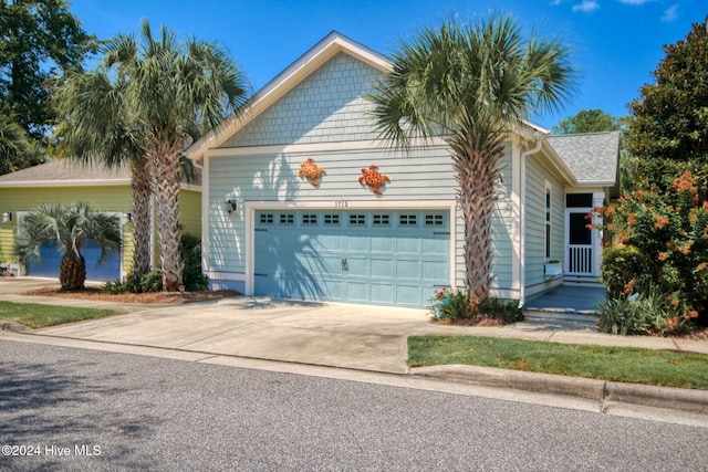 view of front of property featuring a garage