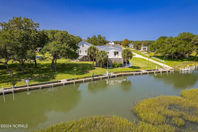 exterior space featuring a boat dock