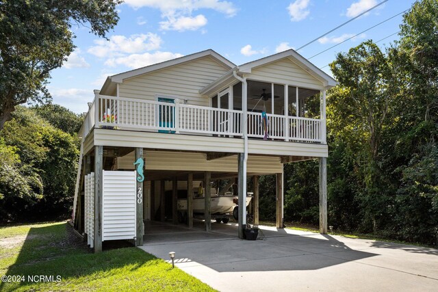 exterior space featuring a carport