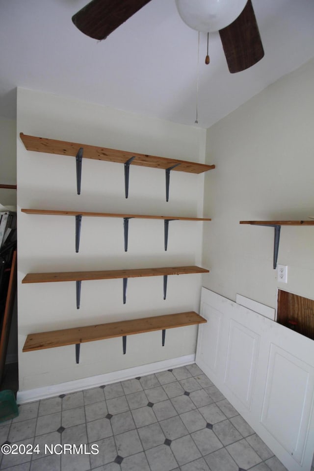 storage with ceiling fan