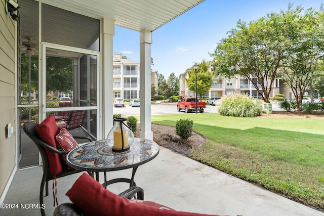 view of patio / terrace with a residential view