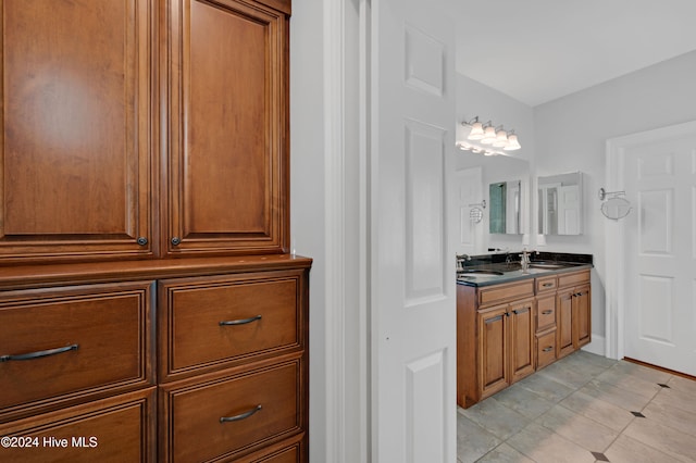 bathroom featuring vanity and tile patterned floors