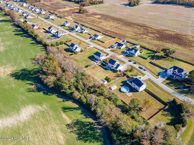 aerial view featuring a rural view