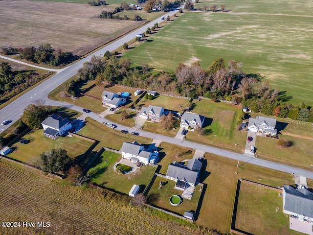 aerial view with a rural view