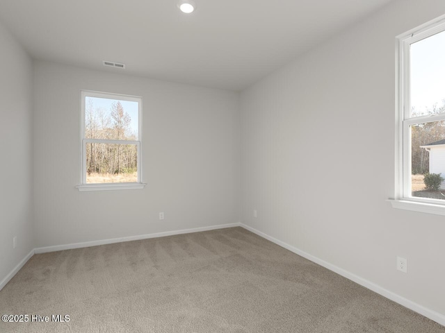 view of carpeted spare room