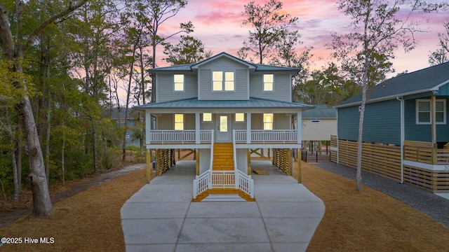 view of front of house with covered porch