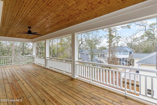 deck featuring ceiling fan