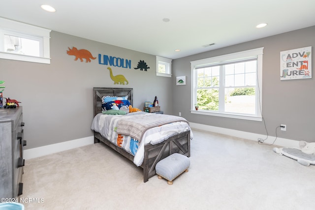 view of carpeted bedroom