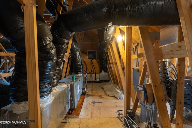 view of unfinished attic