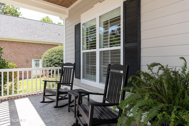 view of patio featuring covered porch