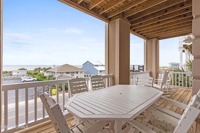 balcony with a water view