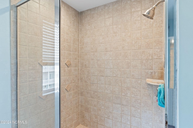 bathroom featuring walk in shower