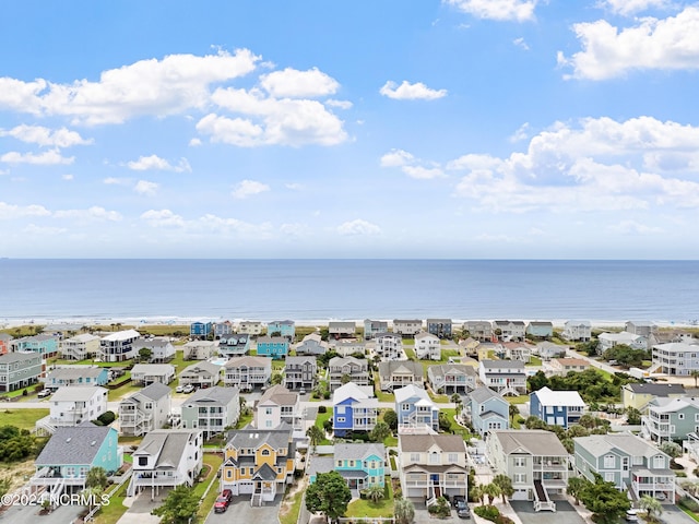 aerial view with a residential view and a water view