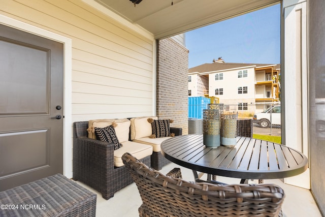 exterior space with an outdoor hangout area