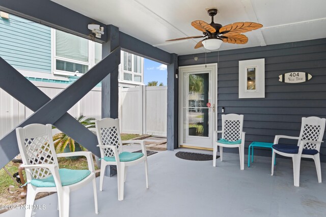 view of patio / terrace with ceiling fan