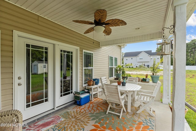 view of patio / terrace with ceiling fan