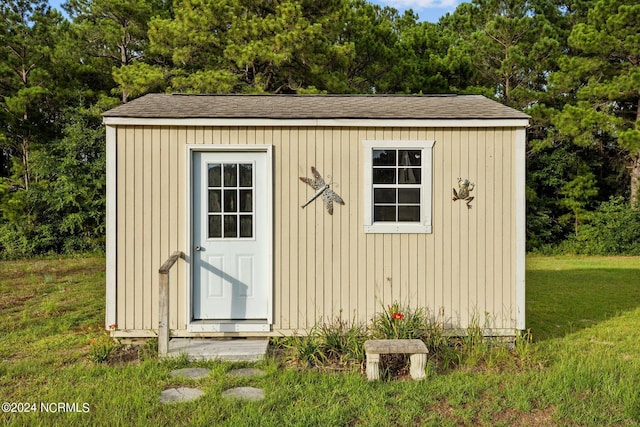 view of shed