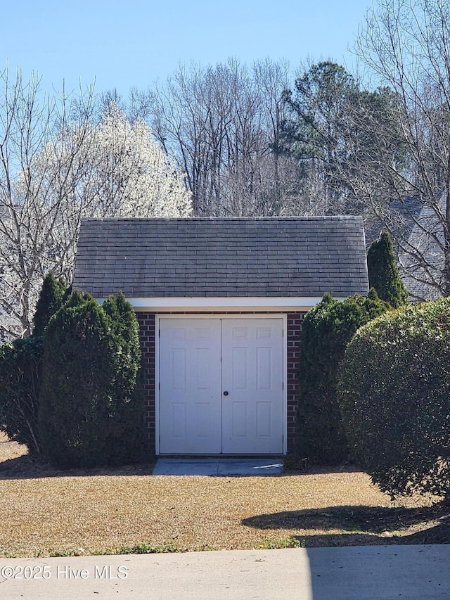 view of shed