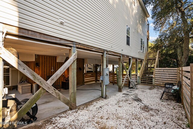 view of home's exterior with a patio