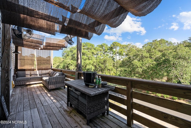 deck featuring an outdoor hangout area