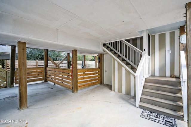 interior space featuring concrete floors