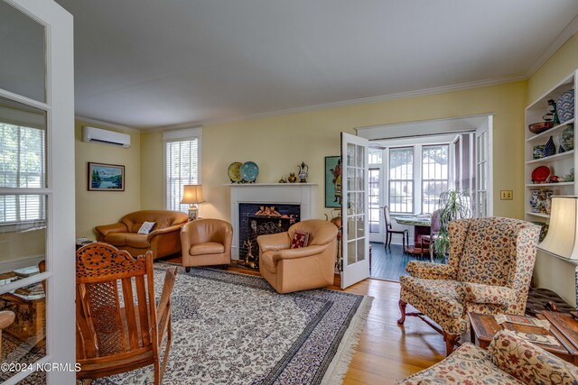 living room featuring light hardwood / wood-style floors and plenty of natural light