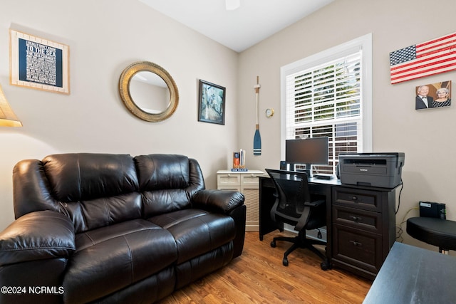 office featuring light wood-style flooring