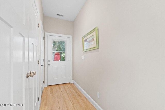 entryway featuring light hardwood / wood-style flooring