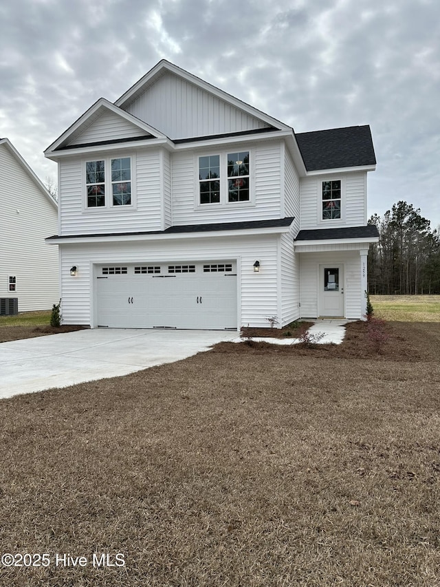 view of property with a garage