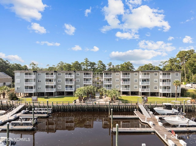 exterior space featuring a water view