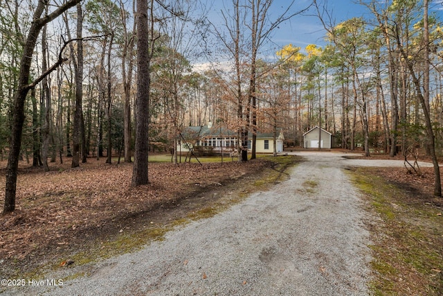 view of road featuring driveway